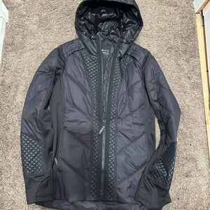 Athleta Rock Ridge Primaloft Black Quilted Jacket with Hood